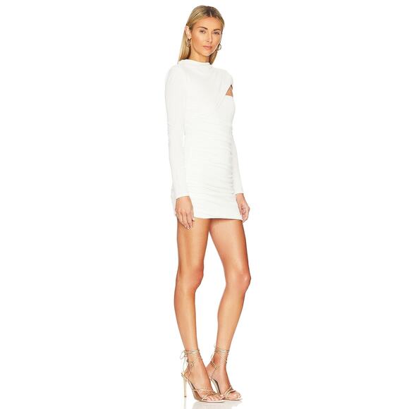 Revolve Not Yours To Keep Kara Mini Dress Cut-Out Long Sleeve Ivory Size XS - Picture 2 of 11